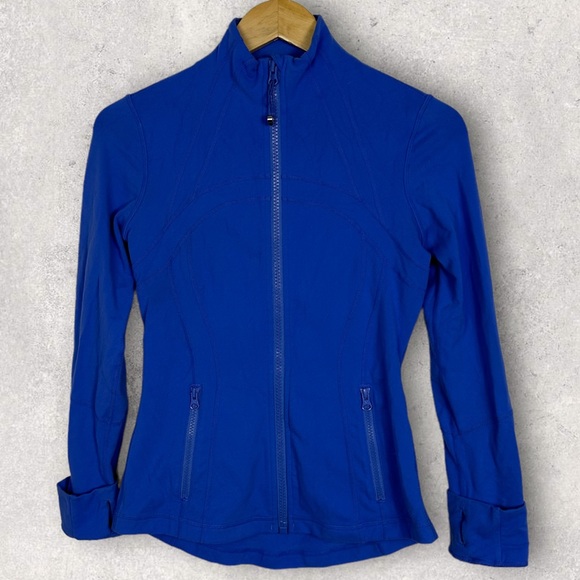 Lululemon Define Jacket Blue Size Running Full Zipper Thumbholes Pockets Yoga - Picture 3 of 13